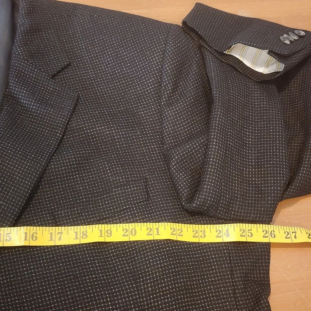 Cremieux Loro Piana Wool Sport Coat Mens 50L Charcoal Gray Birdseye Office Event
